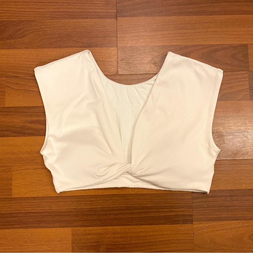 Glowmode Modal Ribbed Reversible Knotted Crop Studio Tank Top - Picture 4 of 8